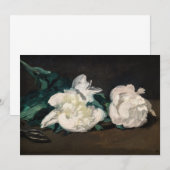 Edouard Manet - Tak van Witte Pioenrozen, Snoeisch Bedankkaart (Voorkant / Achterkant)