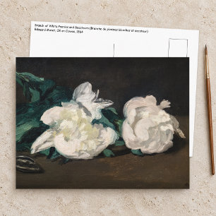 Edouard Manet - Tak van witte pioenrozen, snoeisch Briefkaart