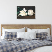 Edouard Manet - Tak van witte pioenrozen, snoeisch Canvas Afdruk (Insitu (Slaapkamer))