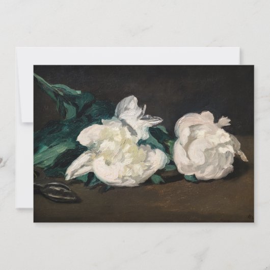 Edouard Manet - Tak van Witte Pioenrozen, Snoeisch Kaart (Voorkant)