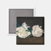 Edouard Manet - Tak van witte pioenrozen, snoeisch Magneet (Voorkant / Achterkant)