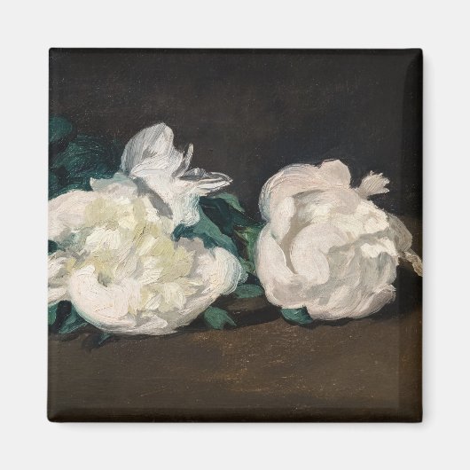 Edouard Manet - Tak van witte pioenrozen, snoeisch Magneet (Voorkant)