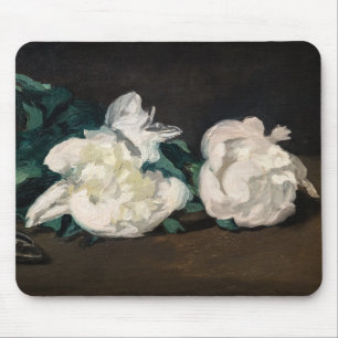 Edouard Manet - Tak van witte pioenrozen, snoeisch Muismat