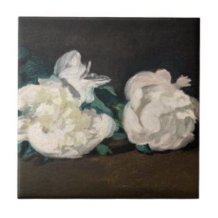 Edouard Manet - Tak van witte pioenrozen, snoeisch Tegeltje