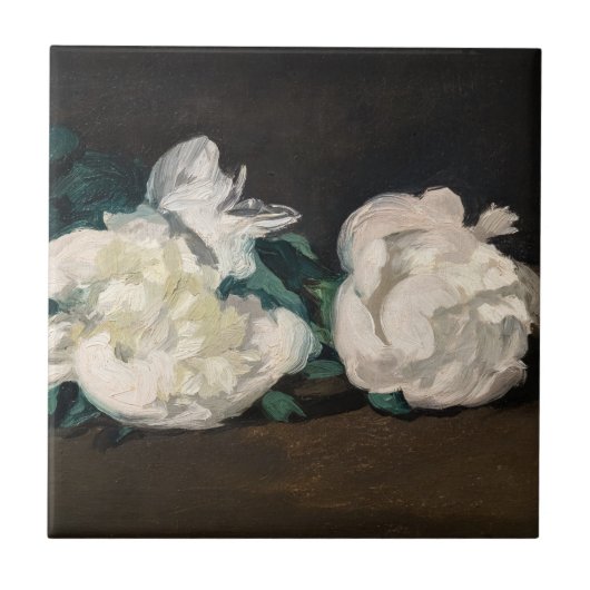 Edouard Manet - Tak van Witte Pioenrozen, Snoeisch Tegeltje (Voorkant)