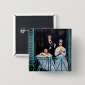 Edouard Manet - The Balcony / Le Balcon Vierkante Button 5,1 Cm (Voorkant /achterkant)