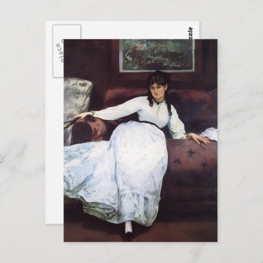 Edouard Manet-The Rest, portret van Berthe Morisot Briefkaart (Voorkant / Achterkant)