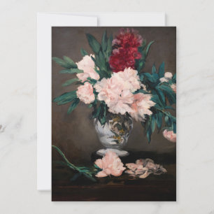 Edouard Manet - Vaas met Pioenrozen op een Klein V Bedankkaart