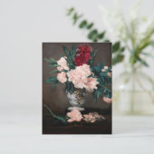 Edouard Manet - Vaas met Pioenrozen op een Klein V Briefkaart (Staand voorkant)