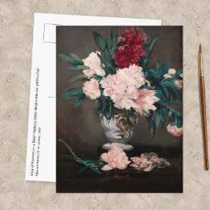 Edouard Manet - Vaas met Pioenrozen op een Klein V Briefkaart
