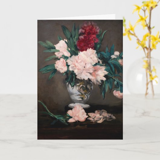 Edouard Manet - Vaas met Pioenrozen op een Klein V Kaart (Gele Bloem)