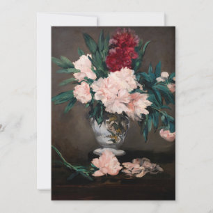 Edouard Manet - Vaas met Pioenrozen op een Klein V Kaart