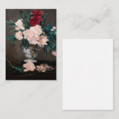 Edouard Manet - Vaas met Pioenrozen op een klein v Notitiekaartje (Voorkant / Achterkant)
