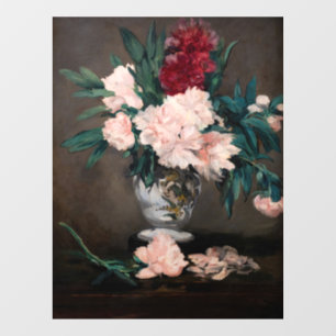 Edouard Manet - Vaas met Pioenrozen op een Klein V Raamsticker