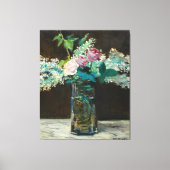 Edouard Manet Vase of White Lilacs and Rozen Canvas Afdruk (Voorkant)