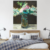 Edouard Manet Vase of White Lilacs and Rozen Canvas Afdruk (Insitu (Slaapkamer))