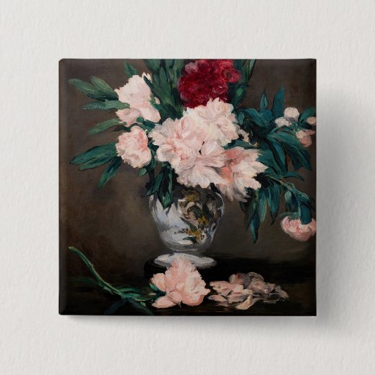 Edouard Manet - Vase van pinda's op kleine voetjes Vierkante Button 5,1 Cm (Voorkant)