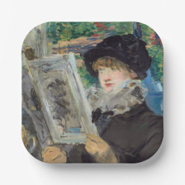 Edouard Manet - Vrouw lezen Papieren Bordje