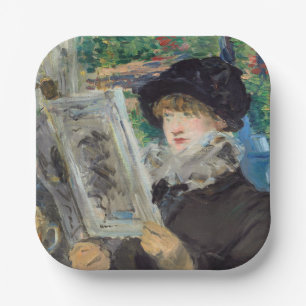 Edouard Manet - Vrouw lezen Papieren Bordje