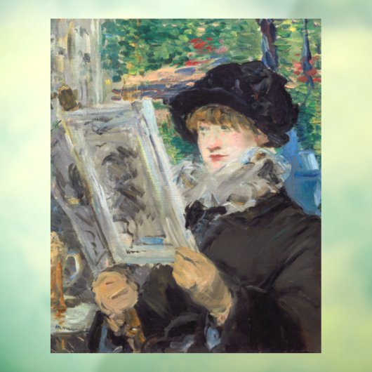 Edouard Manet - Vrouw lezen Raamsticker (Vel 3)