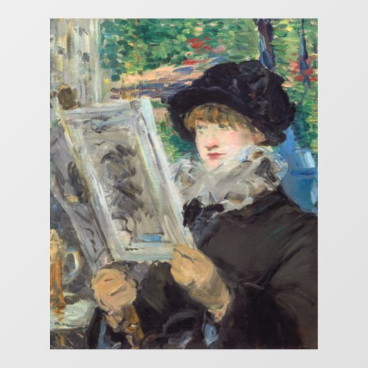 Edouard Manet - Vrouw lezen Raamsticker (Vel)