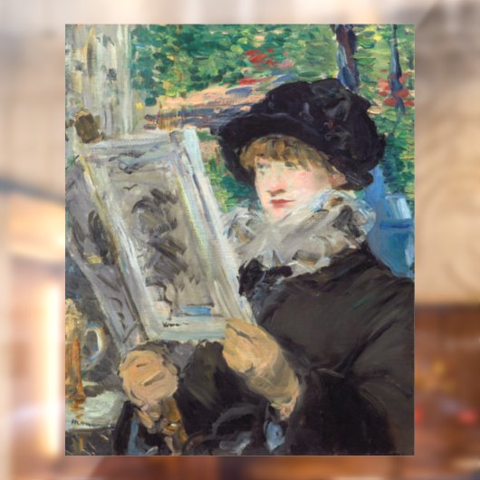 Edouard Manet - Vrouw lezen Raamsticker (Vel 2)