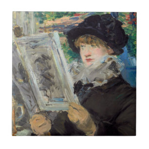 Edouard Manet - Vrouw lezen Tegeltje