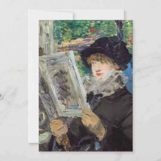 Edouard Manet - Vrouw lezend Bedankkaart (Voorkant)