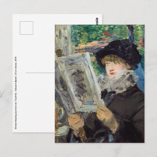 Edouard Manet - Vrouw lezend Briefkaart (Voorkant / Achterkant)