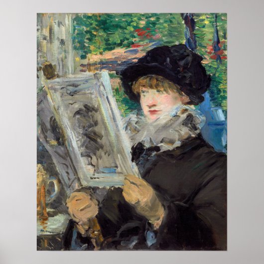 Edouard Manet - Vrouw lezend Poster (Voorkant)