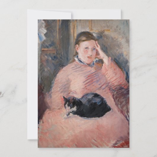 Edouard Manet - Vrouw met een kat Bedankkaart (Voorkant)
