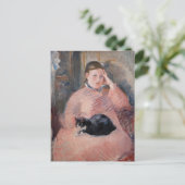 Edouard Manet - Vrouw met een kat Briefkaart (Staand voorkant)
