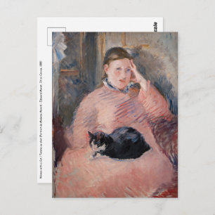 Edouard Manet - Vrouw met een kat Briefkaart