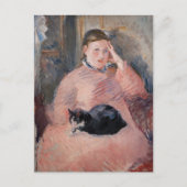Edouard Manet - Vrouw met een kat Briefkaart (Voorkant)