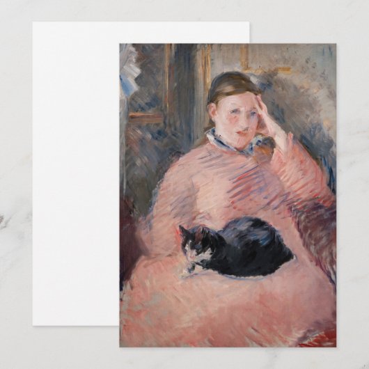 Edouard Manet - Vrouw met een kat Kaart (Voorkant / Achterkant)