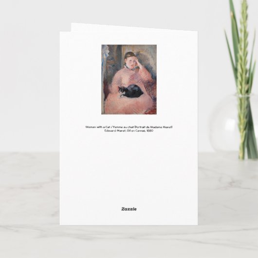 Edouard Manet - Vrouw met een kat Kaart (Achterkant)