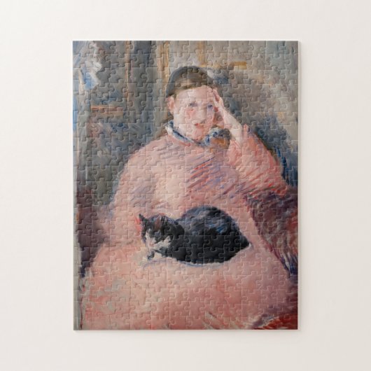 Edouard Manet - Vrouw met een kat Legpuzzel (Verticaal)