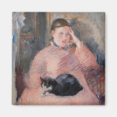 Edouard Manet - Vrouw met een kat Magneet (Voorkant)
