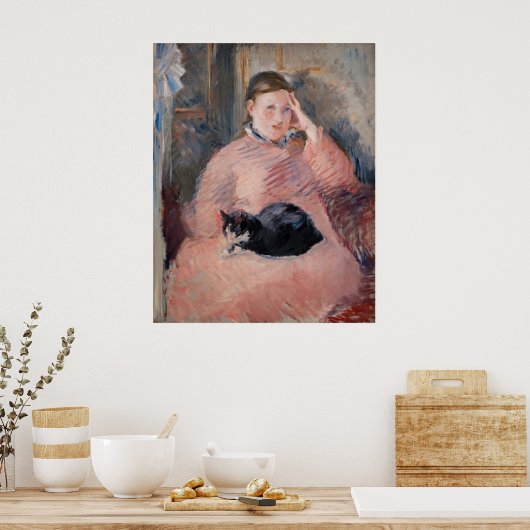 Edouard Manet - Vrouw met een kat Poster (Keuken)
