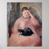 Edouard Manet - Vrouw met een kat Poster (Voorkant)
