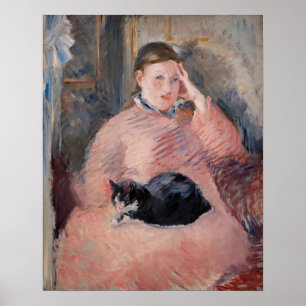 Edouard Manet - Vrouw met een kat Poster