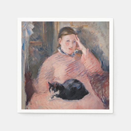 Edouard Manet - Vrouw met een kat Servet (Voorkant)