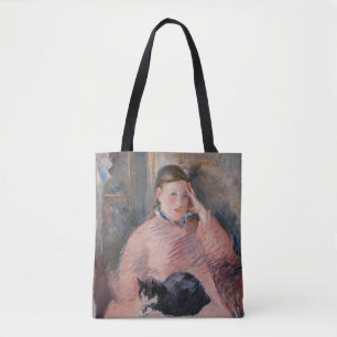 Edouard Manet - Vrouw met een kat Tote Bag