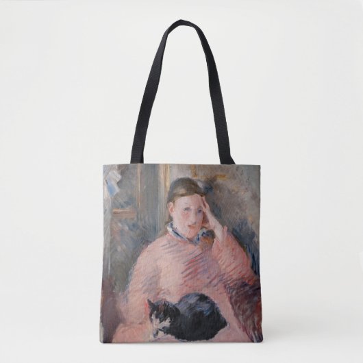 Edouard Manet - Vrouw met een kat Tote Bag (Voorkant)