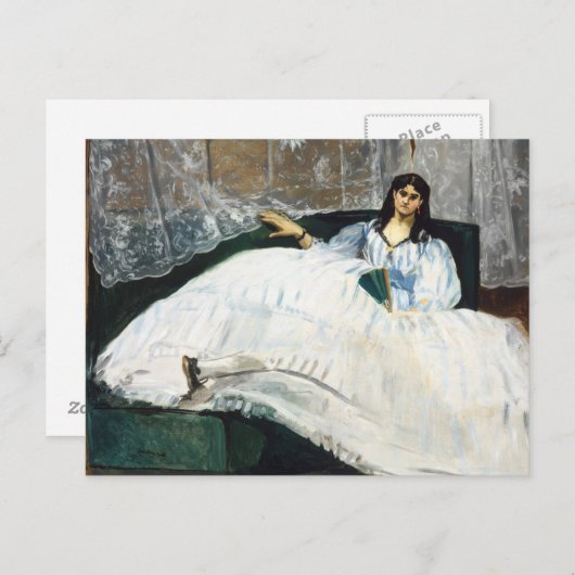 Edouard Manet - Vrouw met een ventilator Briefkaart (Voorkant / Achterkant)