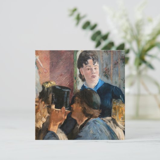 Edouard Manet - Waitress Serving Beer Bedankkaart (Staand voorkant)