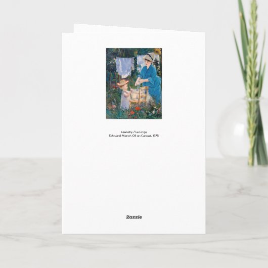 Edouard Manet - Wasgoed Kaart (Achterkant)