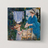 Edouard Manet - Wasgoed Vierkante Button 5,1 Cm (Voorkant)