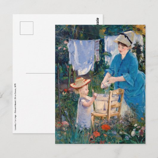 Edouard Manet - Wasmachine Briefkaart (Voorkant / Achterkant)