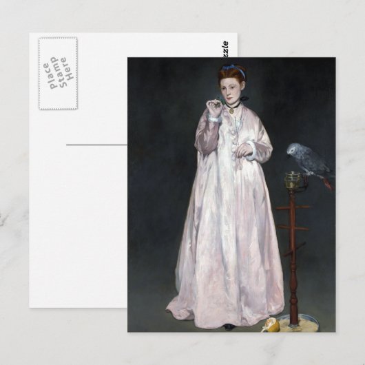 Édouard Manet Young Lady in 1866 Briefkaart (Voorkant / Achterkant)